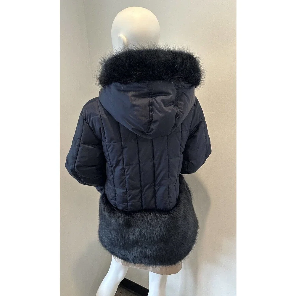 Crewcuts Girls Coat Blue Primaloft Puffer Faux Fur Jacket - Size 16 Orig.$239 - Picture 7 of 13